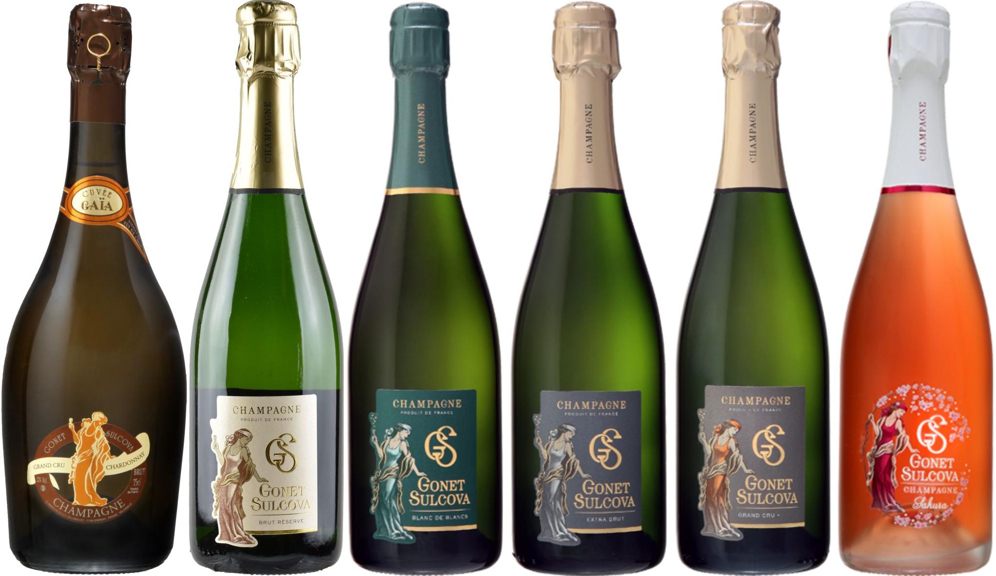 kolekce 6 vybraných lahví - 6x Champagne Gonet Sulcova