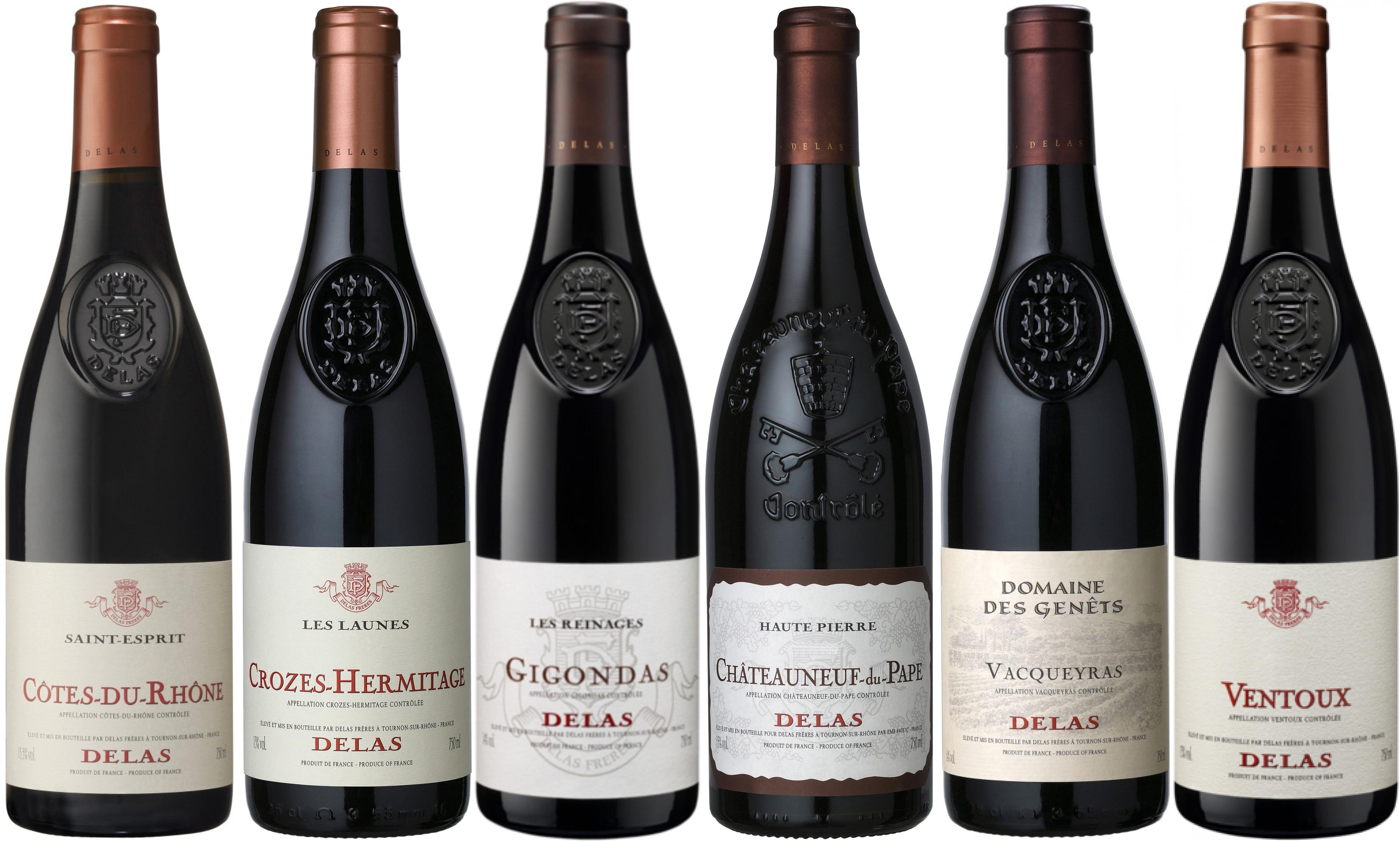 kolekce 6 vybraných lahví - 6x Delas Frères Rouge